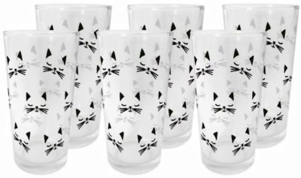 Geda Labels Trinkglas 6er Set Trinkglas Katzen 230ml Trinkgläser bunt günstig online kaufen