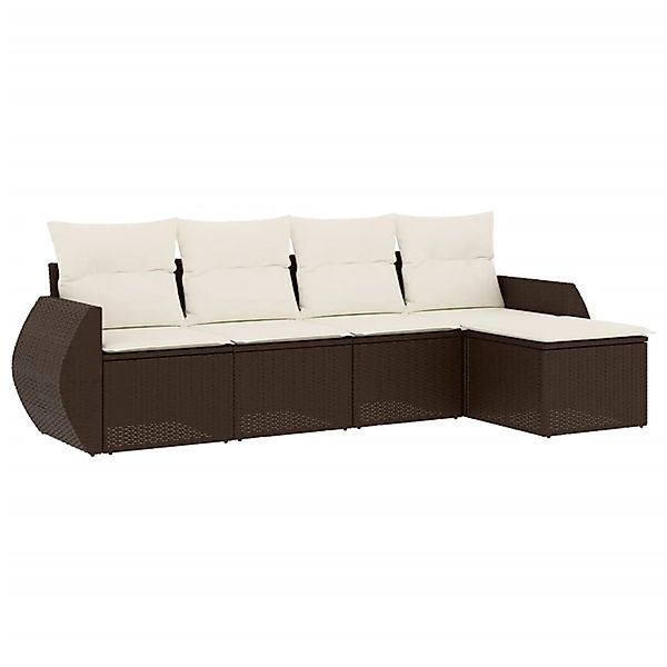 vidaXL 5-Tlg Garten-Sofagarnitur mit Kissen Braun Poly Rattan 3253630 günstig online kaufen