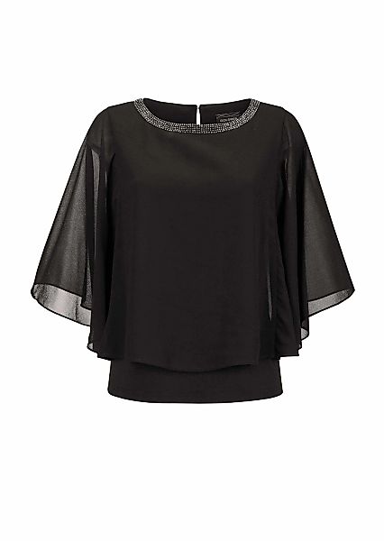 GOLDNER Kurzarmbluse "Kurzgröße Edle Chiffonbluse, U-Boot-Ausschnitt" Glitz günstig online kaufen