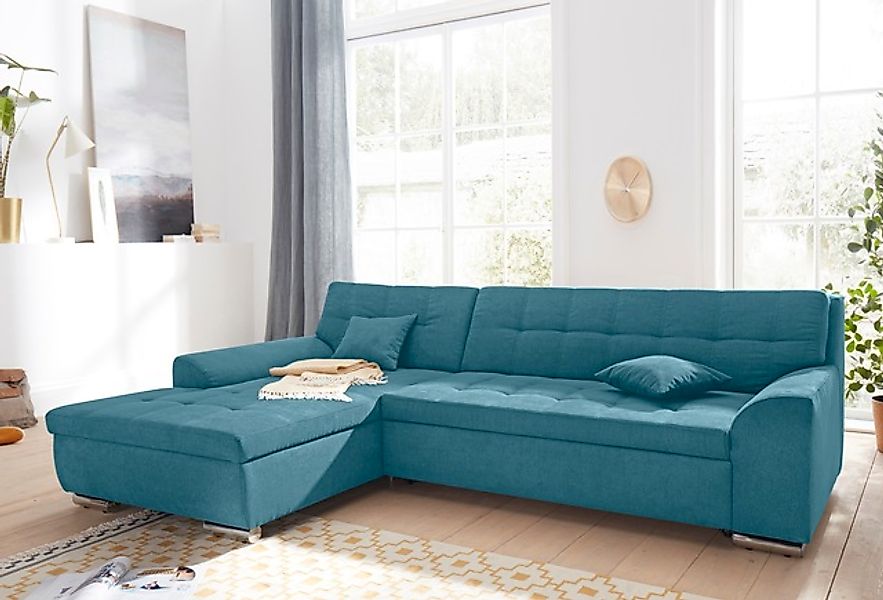 DOMO collection Ecksofa »Aversa, moderne Steppung im Sitz und Rücken, gesch günstig online kaufen