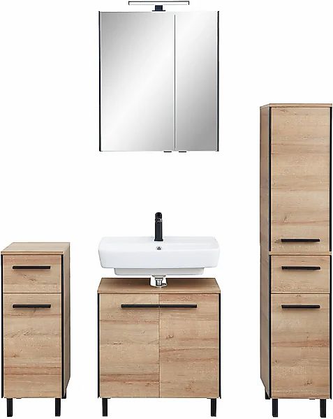 Saphir Badmöbel-Set »Quickset 395 4-teilig, Waschbeckenunterschrank mit LED günstig online kaufen