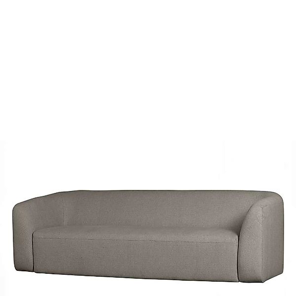 Sofa Dreisitzer Grau aus Chenillegewebe Armlehnen günstig online kaufen