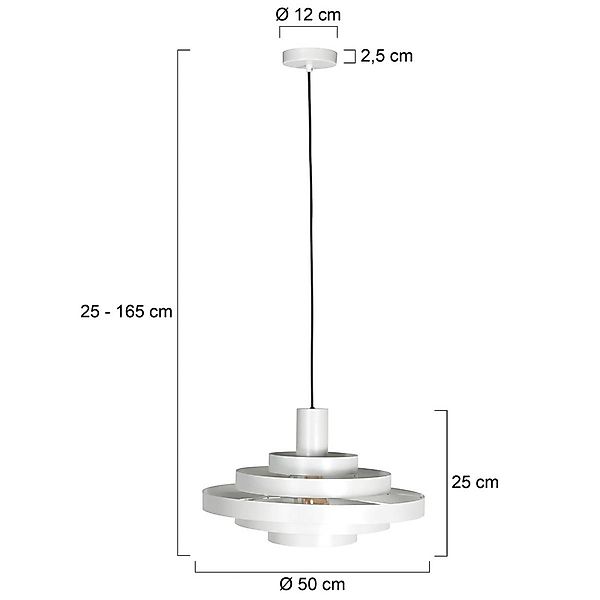 Hängeleuchte Halo Cirque, weiß, Metall, Ø 50 cm, E27 günstig online kaufen