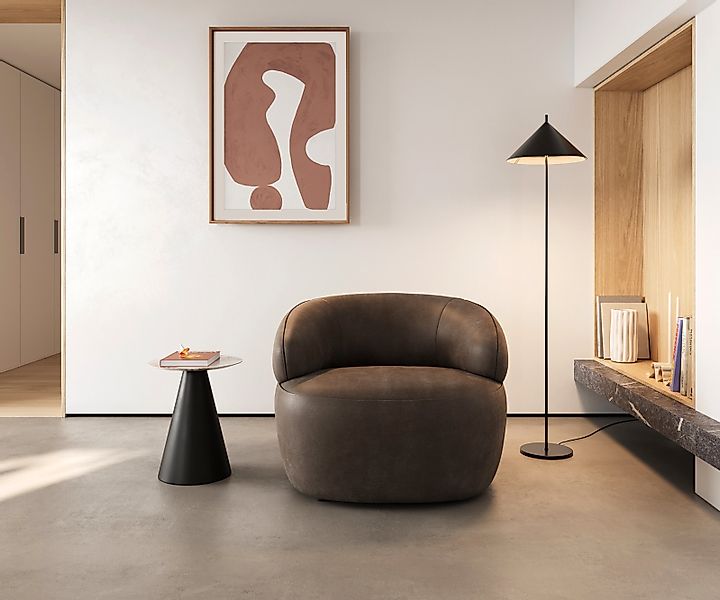DELIFE Cocktailsessel Nova, Mikrofaser Taupe Vintage günstig online kaufen