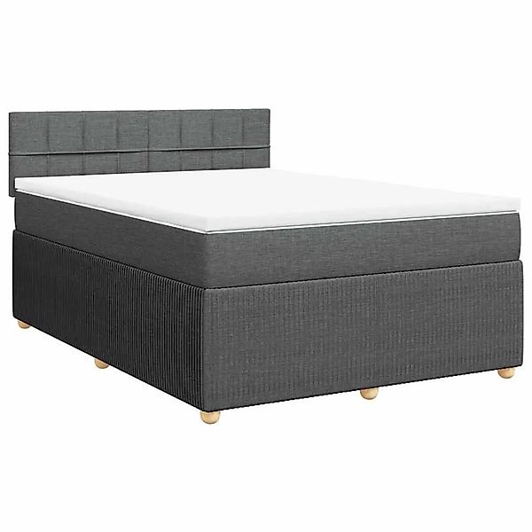 vidaXL Boxspringbett mit Matratze Dunkelgrau 140x190 cm Stoff 3287452 günstig online kaufen