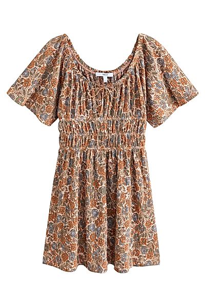 Next Jerseykleid Kurzärmeliges Jersey-Minikleid mit Bindedetail günstig online kaufen