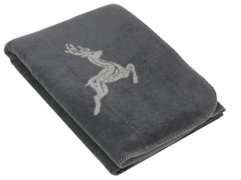 Wohndecke, ZOLLNER, 150 x 200 cm, 60% Baumwolle, 40% Polyacryl, mit Hirschm günstig online kaufen