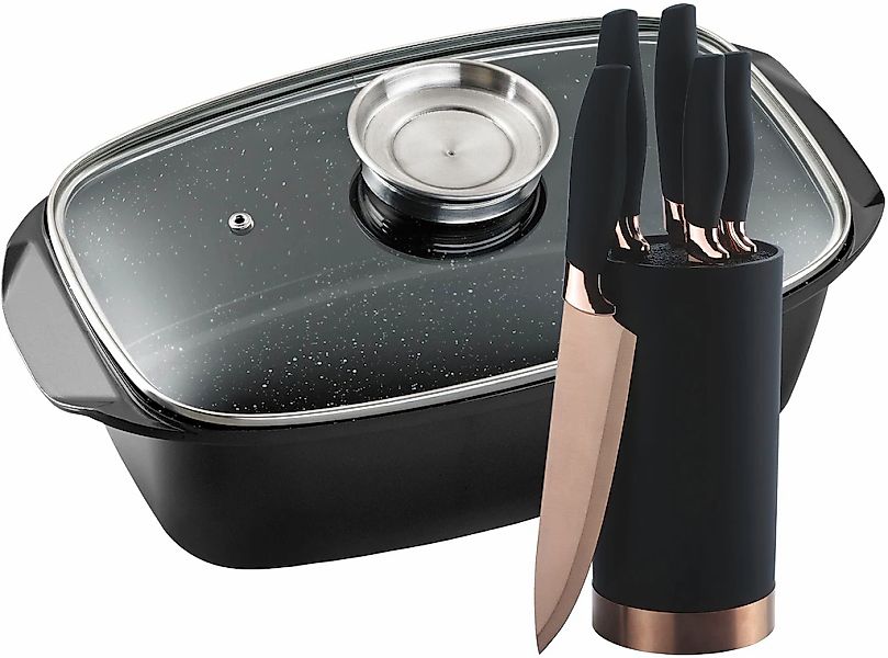 KING Bräter "5 Liter" Set, 5 Küchenmesser inklusive Messerblock, 8 Stk. tlg günstig online kaufen