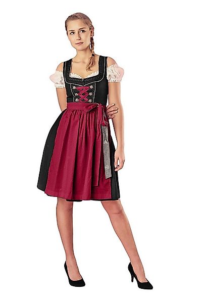 Ramona Lippert Dirndl Pia rot Damen schwarz rot mit Bluse Rocklänge 60 cm günstig online kaufen