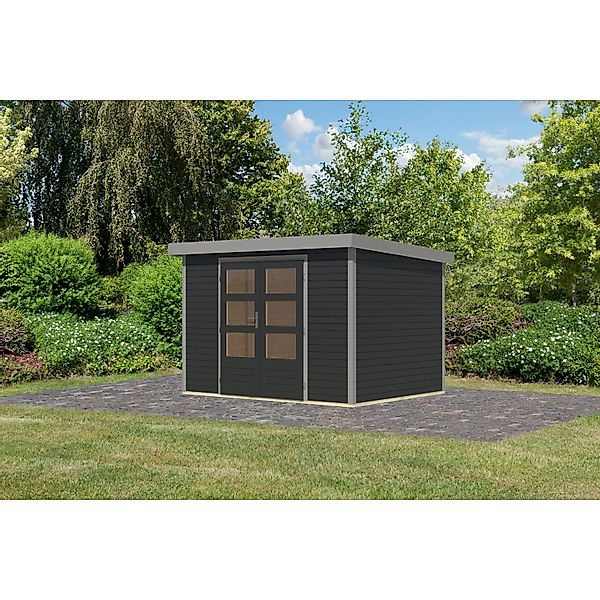 Karibu Gartenhaus Diego 4 C Anthrazit/Graualuminium 209 x 298 x 213 cm günstig online kaufen