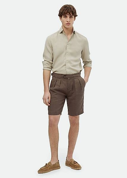 RAMSEY Shorts Braune Weben Karotten Fit Lässig 100% Leinen Bermuda günstig online kaufen