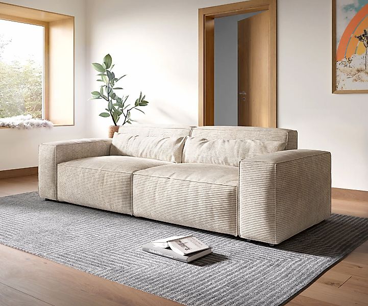 Big-Sofa Sirpio XL 270x130 cm Cord Beige günstig online kaufen