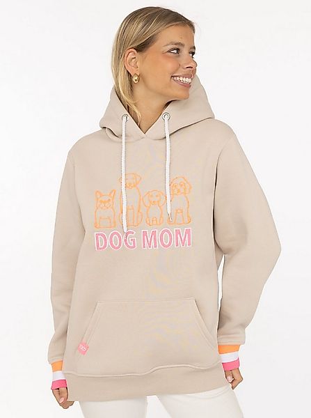 Zwillingsherz Hoodie "Dog Mom & Friends" gestickte Hunde, Statement Schrift günstig online kaufen