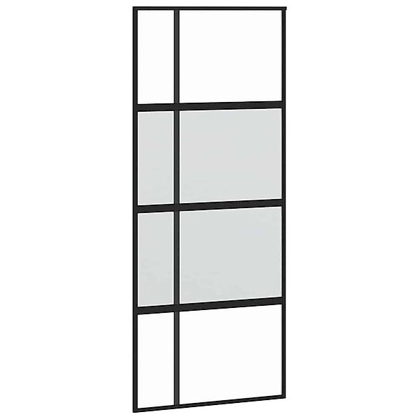 vidaXL Schiebetür Schwarz 90x205 cm Hartglas und Aluminium 155229 günstig online kaufen