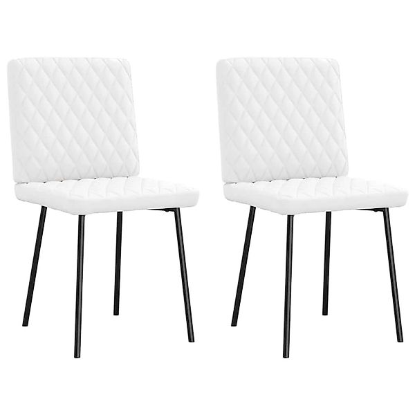 vidaXL Esszimmerstühle 2 Stk Weiß Kunstleder 4101119 günstig online kaufen