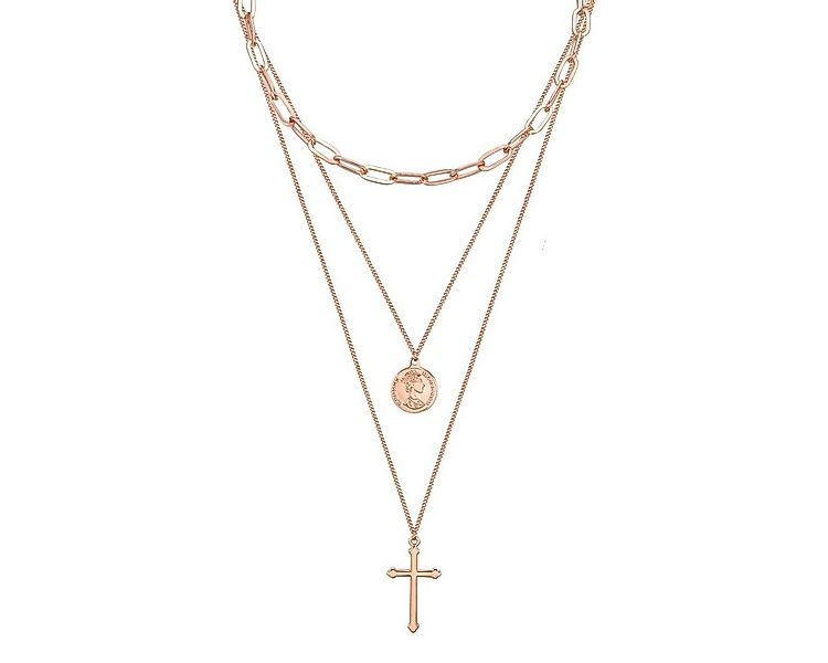 Lulu & Jane Collier Kreuz/Münze roségold, mit Kreuz/Münze günstig online kaufen