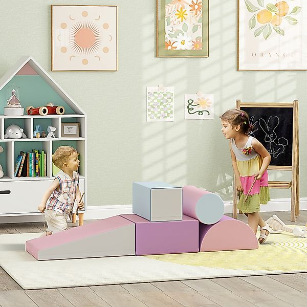 HOMCOM Softbausteine 5er-Set Schaumstoff Bausteine Riesenbausteine Bauklötz günstig online kaufen