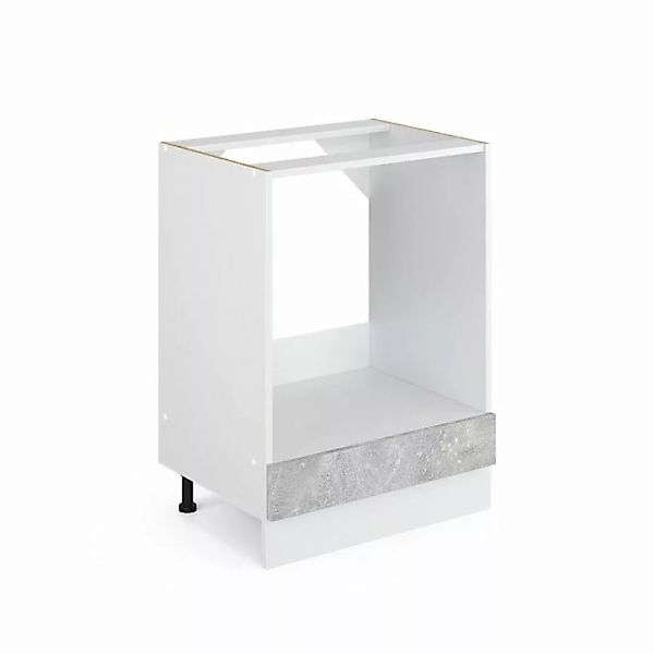 Livinity® Herdumbauschrank R-Line, Beton/Weiß, 60 cm, AP Eiche günstig online kaufen
