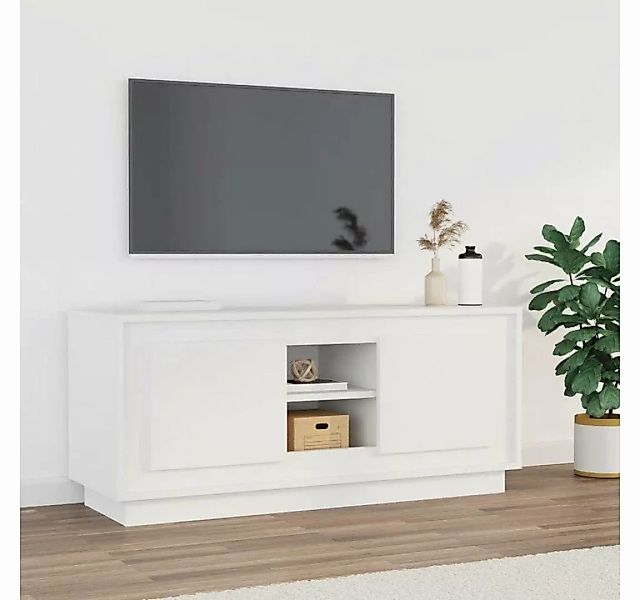 furnicato TV-Schrank Weiß 102x35x45 cm Holzwerkstoff günstig online kaufen