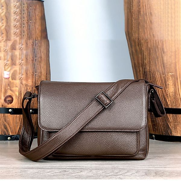 YUBRO-STUDIO Schultertasche Herren Schultertasche Echtleder Wasserdicht günstig online kaufen