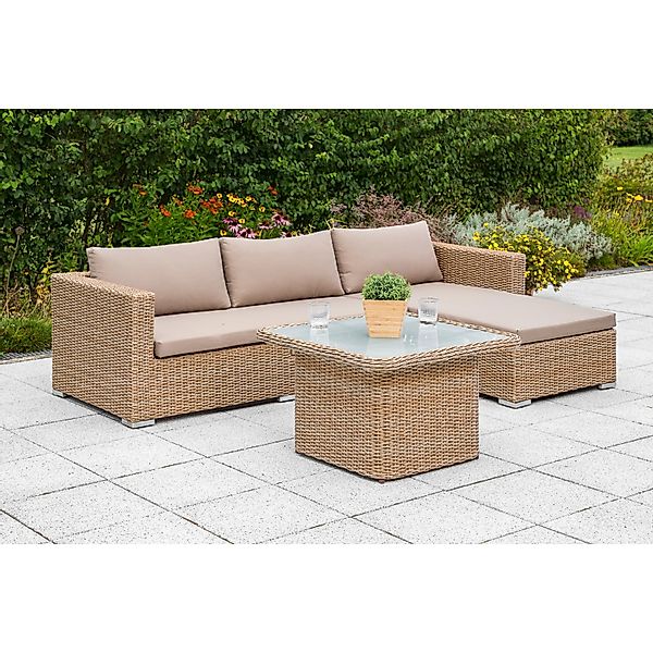 Garten Eckbank-Gruppe Veneto 2-tlg. Natur günstig online kaufen
