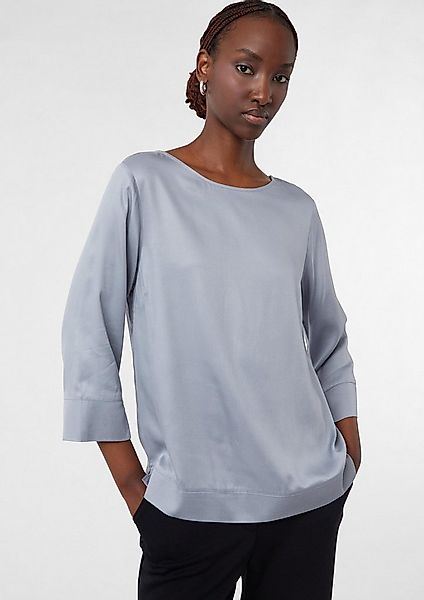 comma Kurzarmbluse Bluse Bluse aus Viskose mit 3/4-Ärmeln und Schlitzdetail günstig online kaufen