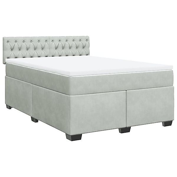 vidaXL Boxspringbett mit Matratze Hellgrau 140x200 cm Samt2103637 günstig online kaufen