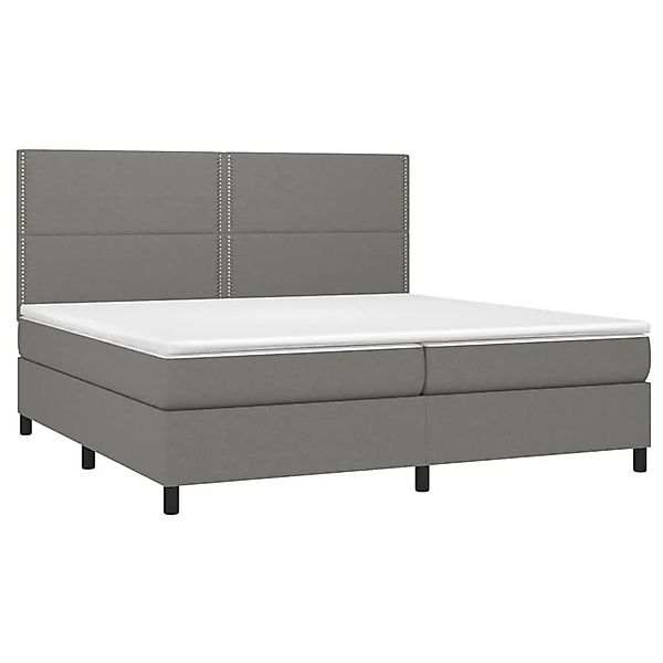 vidaXL Boxspringbett mit Matratze & LED Dunkelgrau 200x200 cm Stoff 3134822 günstig online kaufen