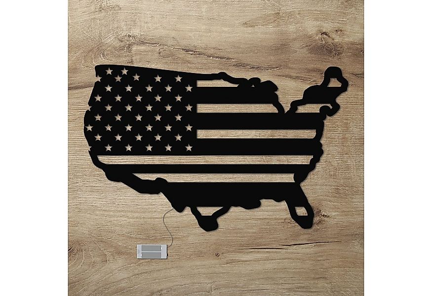 Namofactur LED Dekolicht USA Flagge Wanddeko aus Holz, Wandlampe für USA Fa günstig online kaufen