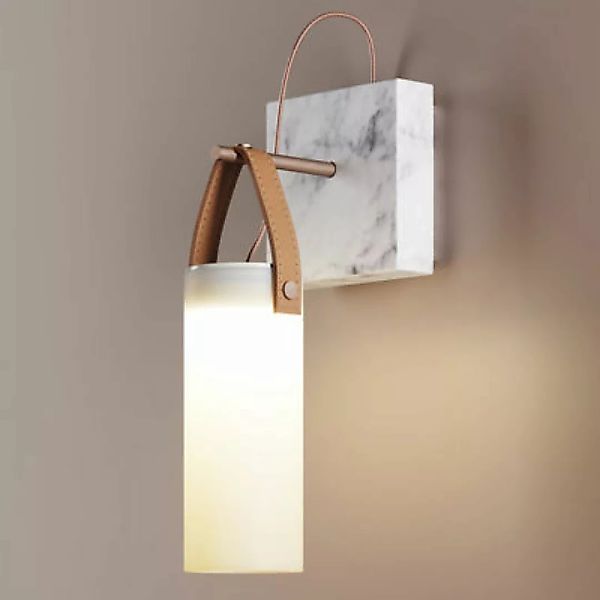 Wandleuchte Galerie LED glas stein weiß metall / Marmor & Glas - Fontana Ar günstig online kaufen