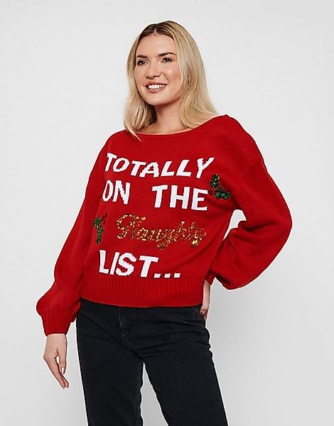 Threadbare Rundhalspullover Naughty List (1-tlg) mit tollem Weihnachtsmotiv günstig online kaufen