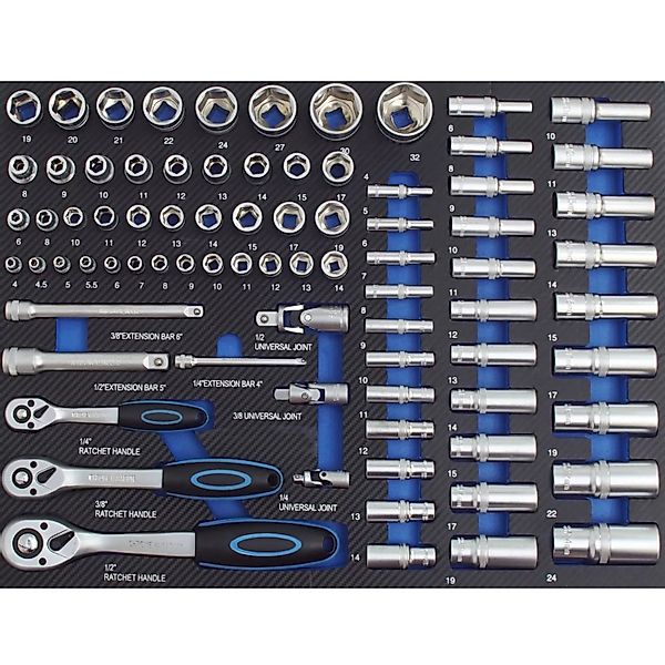 TRUTZHOLM Profi Werkstattwagen Einlage Steckschlüsselsatz 80 Teile Schaum 5 günstig online kaufen