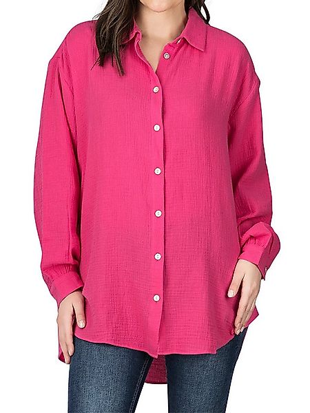 DENIMFY Hemdbluse Damen Bluse DFMathilda Oversize Fit Basic Musselin Hemd a günstig online kaufen