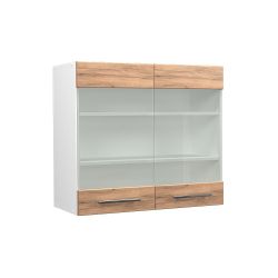 Vicco Glashängeschrank Fame-Line, Goldkraft Eiche/Weiß, 80 günstig online kaufen