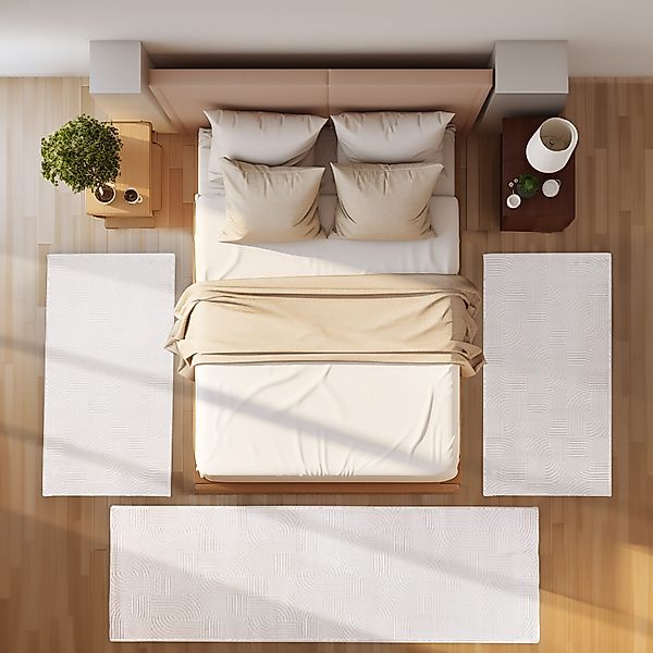 SIMPEX24 Kurzflor-Bettumrandung Skandinavisches Boho Muster, Höhe günstig online kaufen