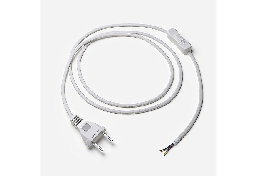 Lightstock Tischleuchte Textilkabel-Zuleitung mit Euro-Stecker und Schalter günstig online kaufen