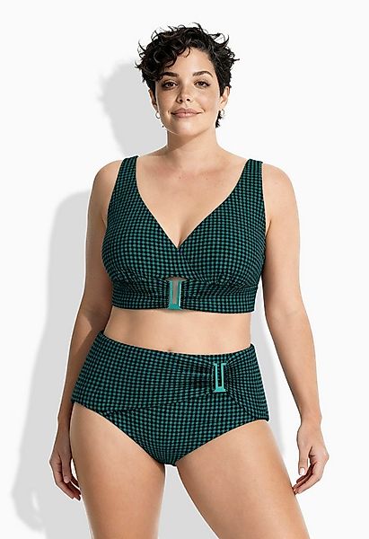 Ulla Popken Soft-BH Bikini Karo Softcups Zierschnalle Powermesh-Futter günstig online kaufen