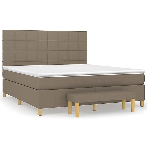 vidaXL Boxspringbett mit Matratze Taupe 160x200 cm Stoff 3137169 günstig online kaufen