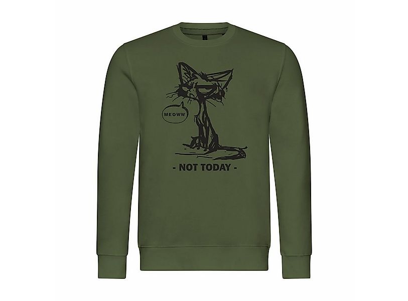 deinshirt Rundhalspullover Herren Pullover Katze not today Mit Print Motiv, günstig online kaufen