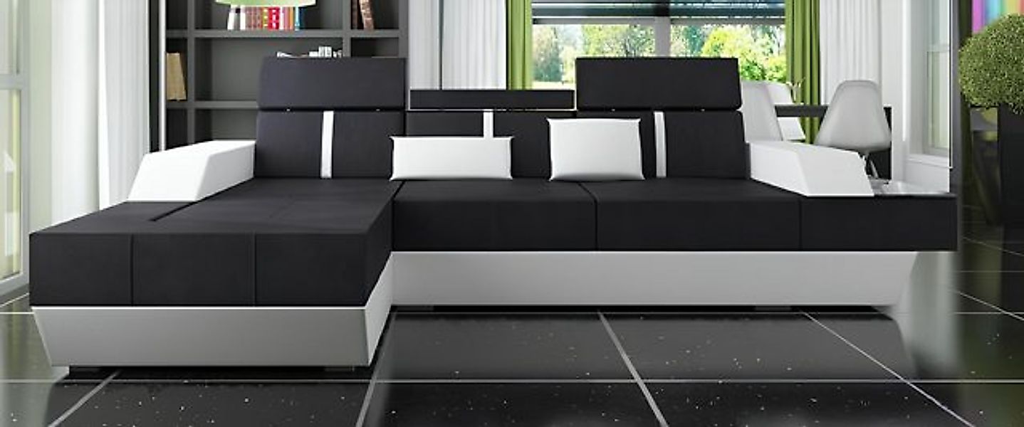 JVmoebel Ecksofa Stoffsofa Ecksofa Textilsofa Sofa + USB Wohnlandschaft Pol günstig online kaufen