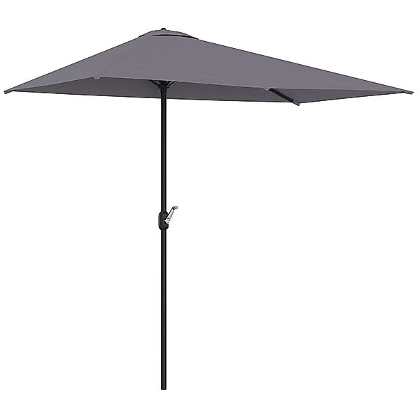 Outsunny Halb-Sonnenschirm Ø 230 cm Balkon/Terrasse mit Kurbel UV-Schutz Po günstig online kaufen