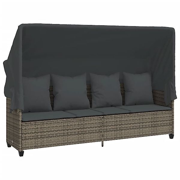 vidaXL Gartenliege Sonnenliege mit Dach und günstig online kaufen