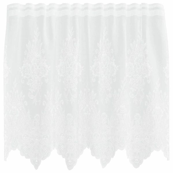 vidaXL Spitzenvorhang mit Vorhängen Weiß 150x100cm Polyester 4107866 günstig online kaufen