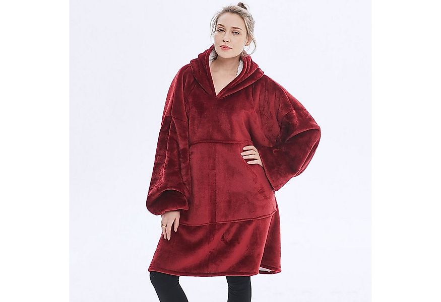 Wohndecke Kuschelpullover Tragbare Decke,Hoodie Decke mit Ärmeln & Tasche, günstig online kaufen
