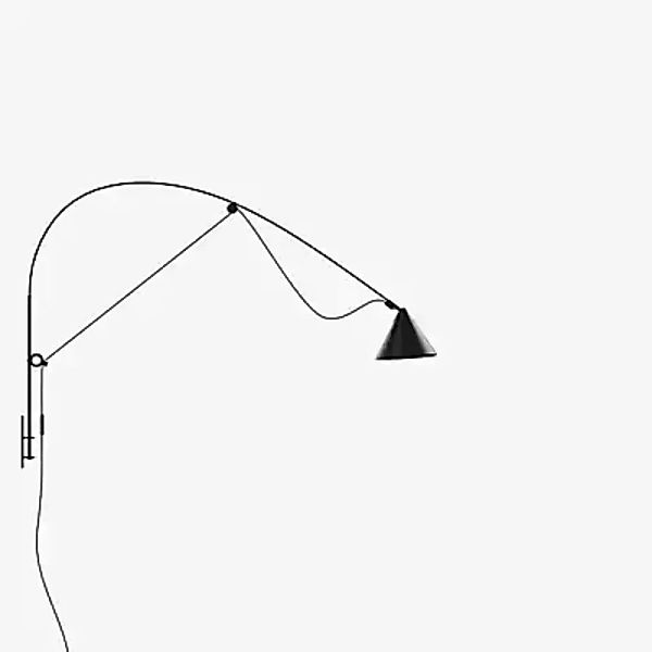 Midgard Ayno Wandleuchte LED, L - schwarz/Kabel schwarz - 3.000 K günstig online kaufen