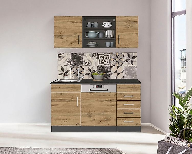 KOCHSTATION Pantryküche KS-Mali, Breite 150 cm, mit E-Geräten günstig online kaufen