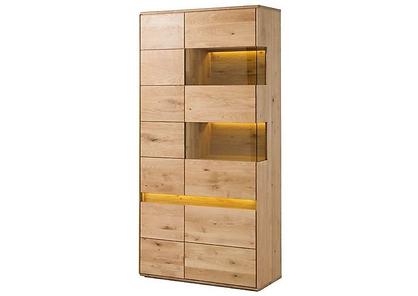 Massivmoebel24 Standvitrine #110 (Vitrine Wildeiche inkl. LED 103x43,5x207 günstig online kaufen