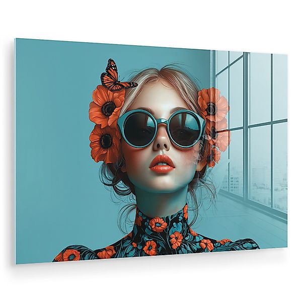 MuchoWow Acrylglasbild Frau - Blau - günstig online kaufen