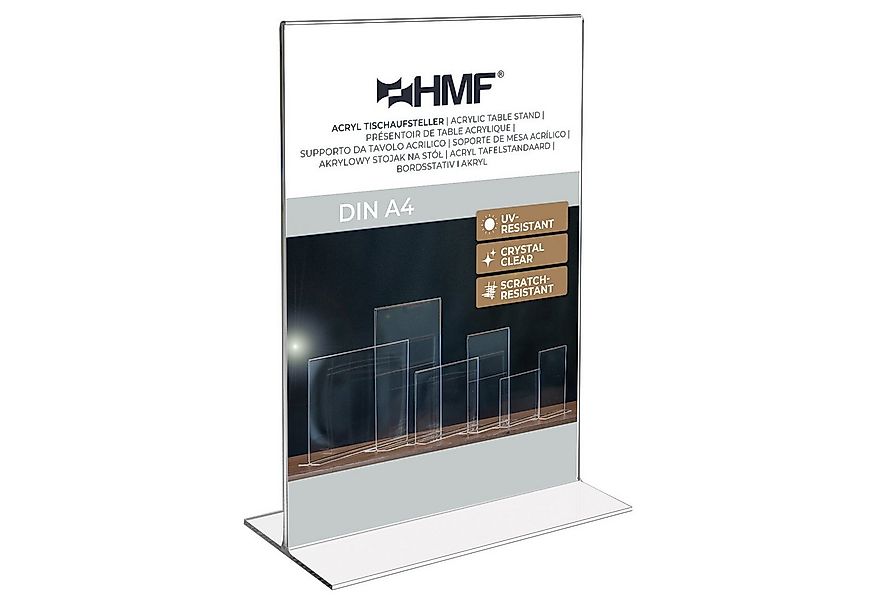 HMF Bilderrahmen Acryl Tischaufsteller DIN A4, Doppelseitiger, für 1 Bilder günstig online kaufen