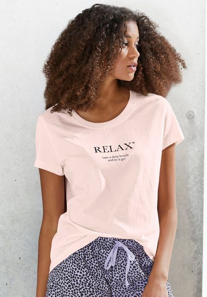 Vivance Dreams Pyjamaoberteil mit Statementdruck günstig online kaufen